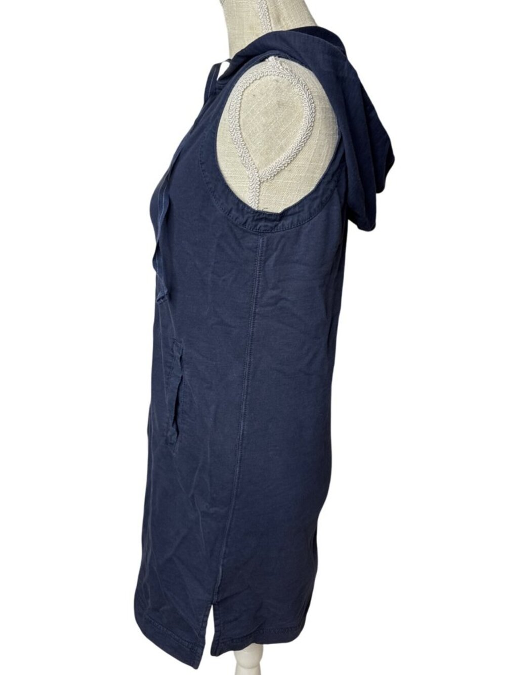 Nautica Womens Navy Sleeveless Hoodie Beach Swimwear Coverup Size S - Picture 3 of 9